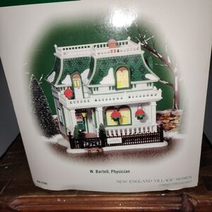Department 56  W. Bartell, Physician Green and White Holiday House